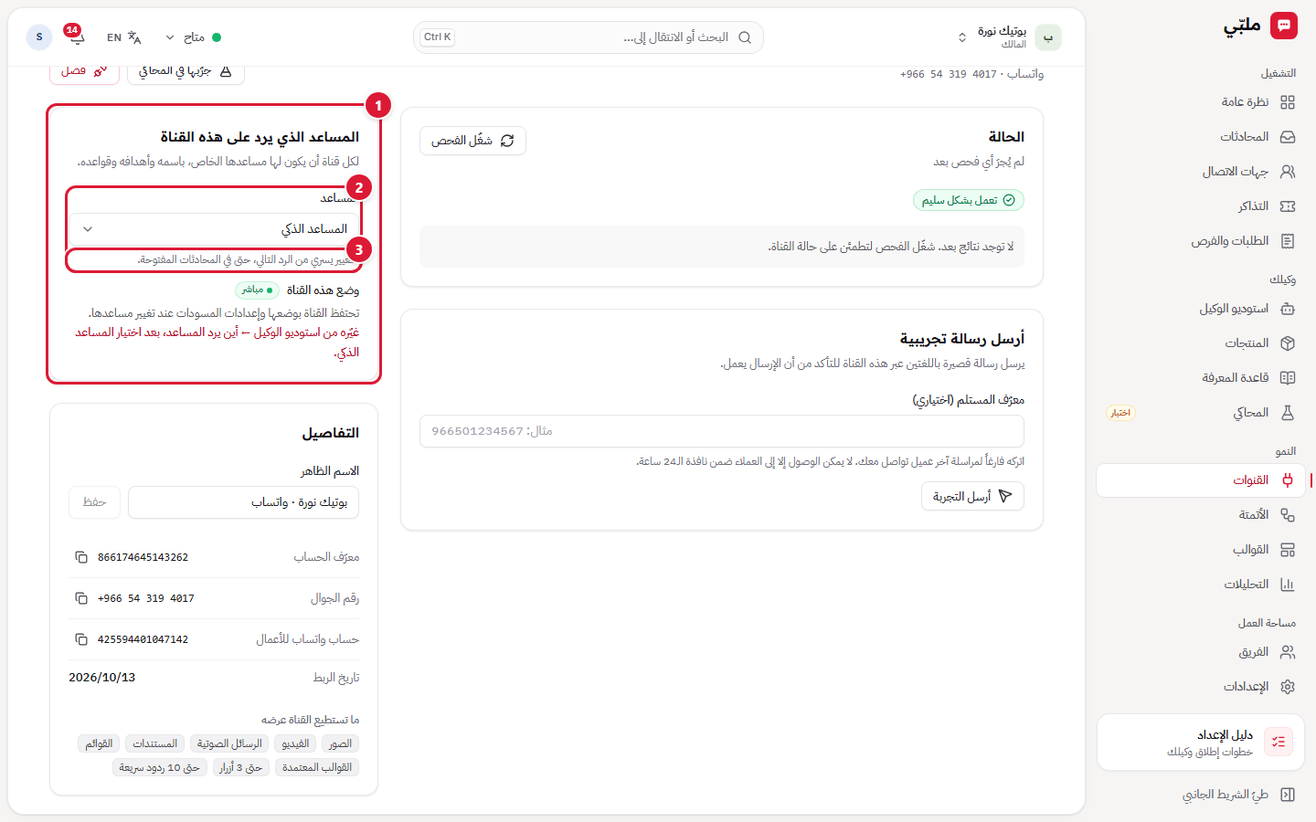 المساعد الذي يرد على القناة