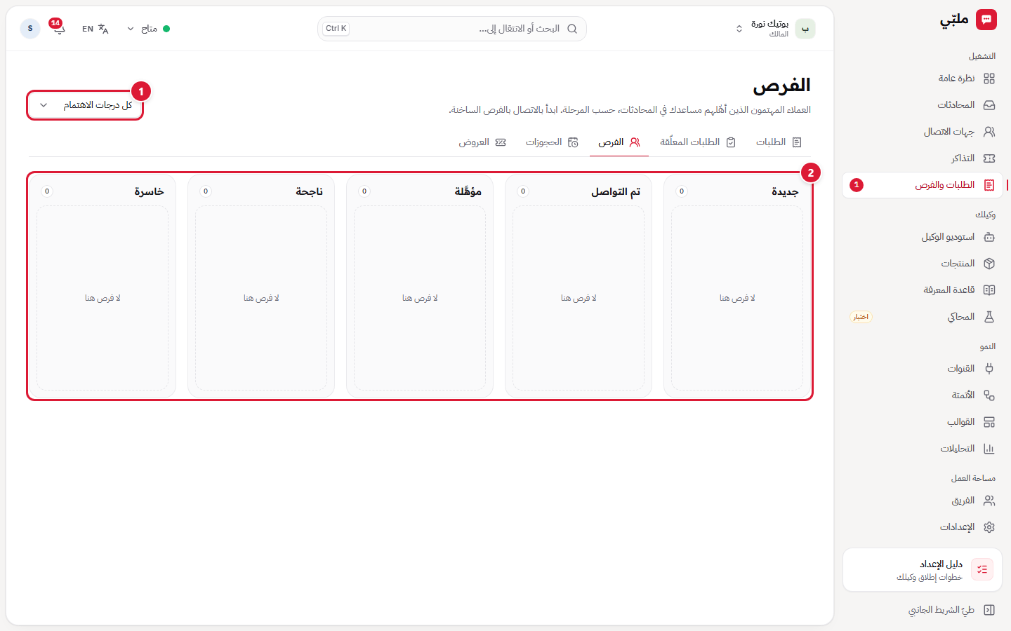 لوحة الفرص